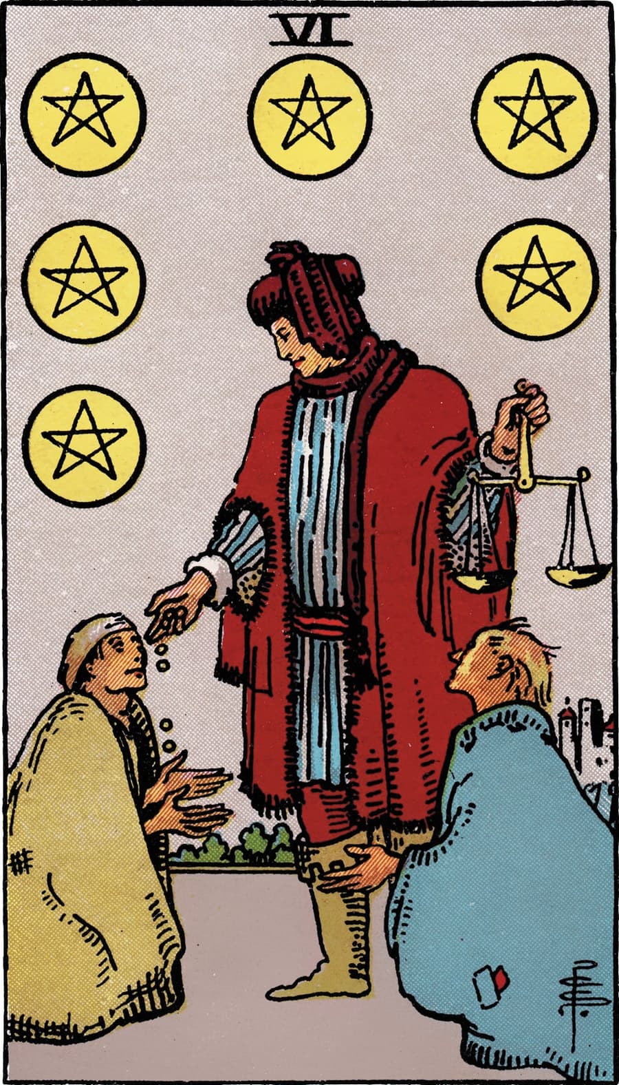 Pentacles Six