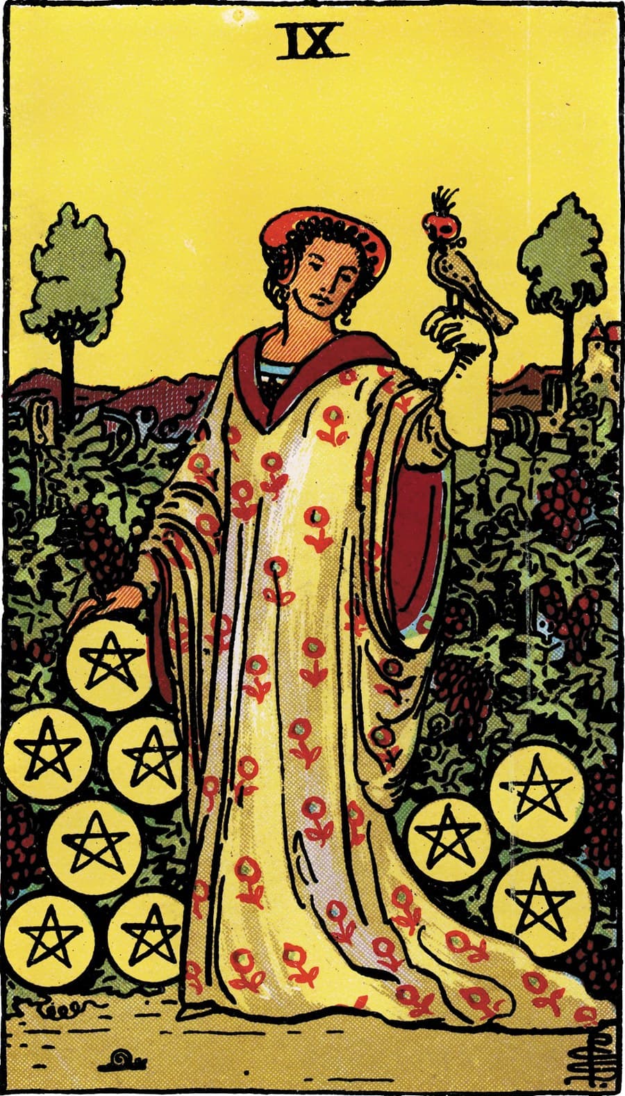 Pentacles Nine